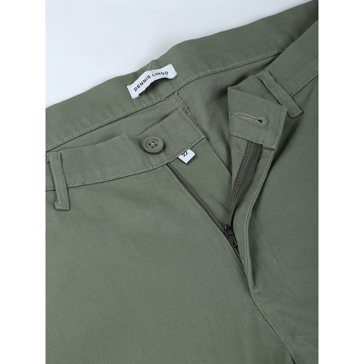 Dennis Lingo Men's Sage Cotton Solid Cargo Trouser (B401_Sage_34)