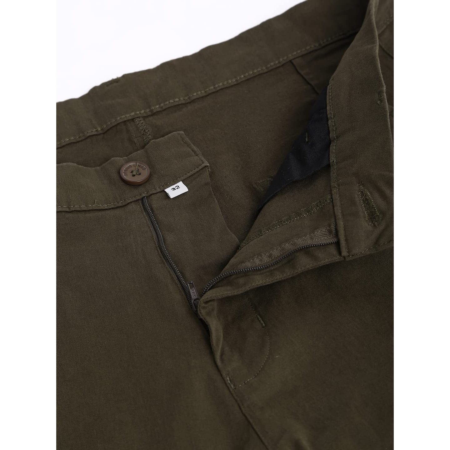 Dennis Lingo Men's Casual Solid Cotton Tapered Fit Mid Rise Ankle Length Multi-Pocket Stretchable Cargo Pant/Trousers (Dark Green, 28)