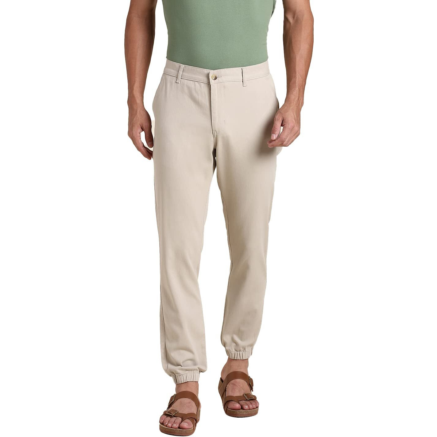 Dennis Lingo Beige 12 Slim Fit Joggers For Men (30)