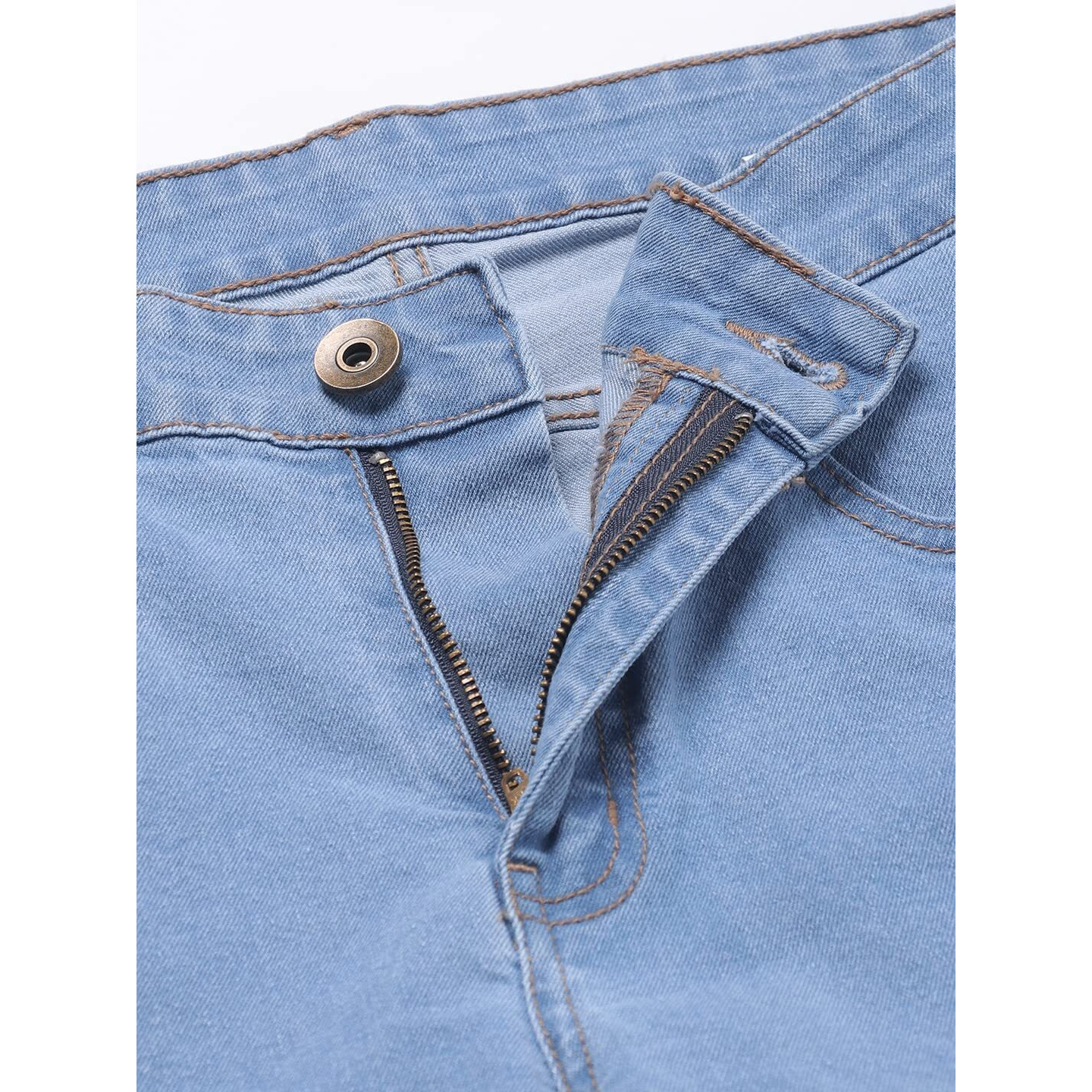 Dennis Lingo Men's Slim Fit Stretchable Mid Rise Cotton Blend Denim Solid Jeans (Denim Blue, 32)