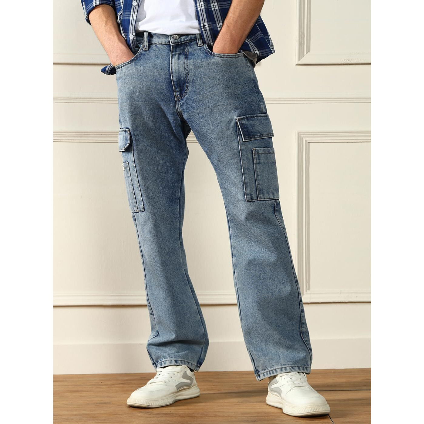 Dennis Lingo Men's | Light Blue Denim | Mid Rise | Relaxed Fit Jeans (Dlmjns24008_Lb_36)