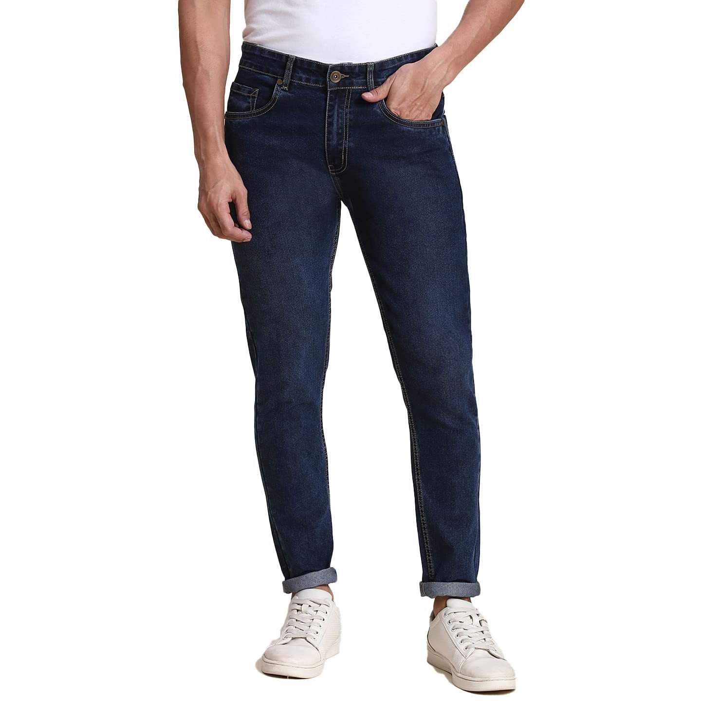 Dennis Lingo Men's Slim Fit Stretchable Denim Solid Jeans (Blue12) (30)
