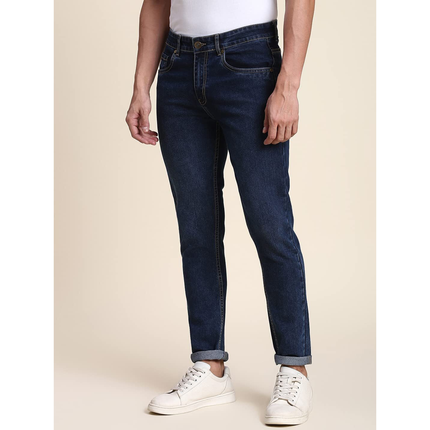 Dennis Lingo Men's Slim Fit Stretchable Denim Solid Jeans (Blue12) (30)