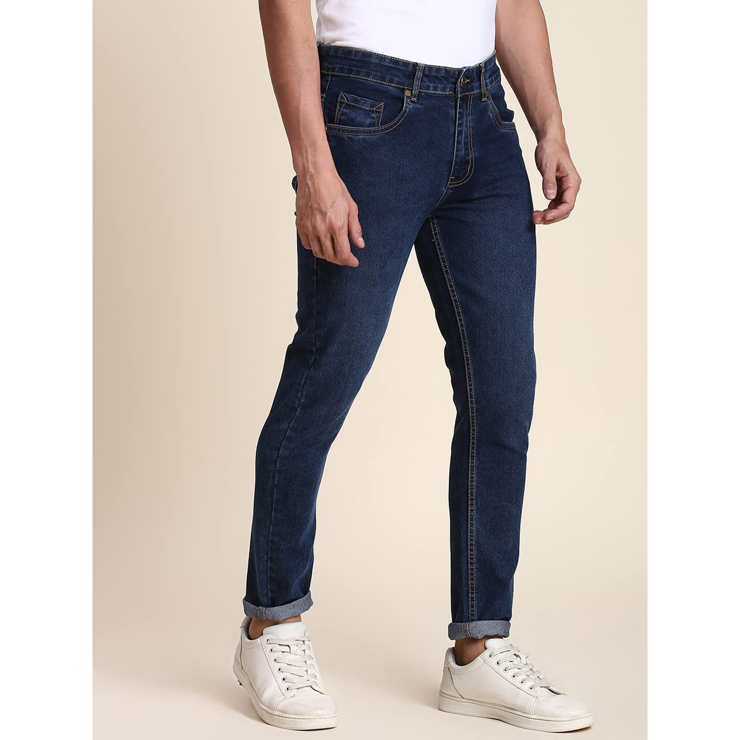 Dennis Lingo Men's Slim Fit Stretchable Denim Solid Jeans (Blue12) (30)