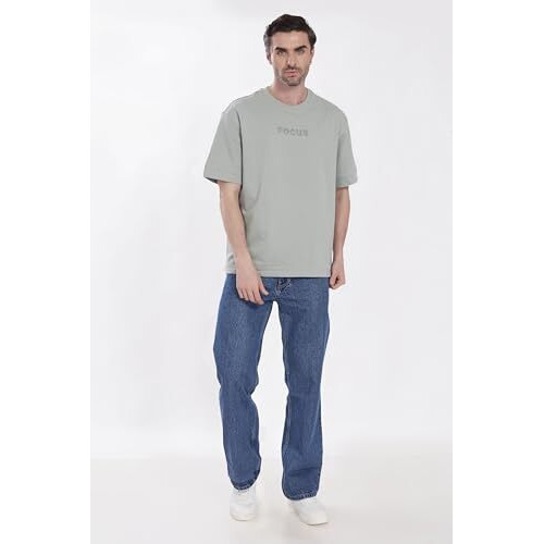 Divisive Men's Baggy Loose Fit Cotton Denim Jeans (Djns50_34_Blue)