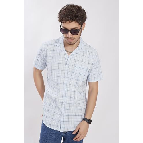 Divisive Men's Slim Fit Half Sleeves Cotton Casual Shirt (Dst494_Xxl_Lavendar)