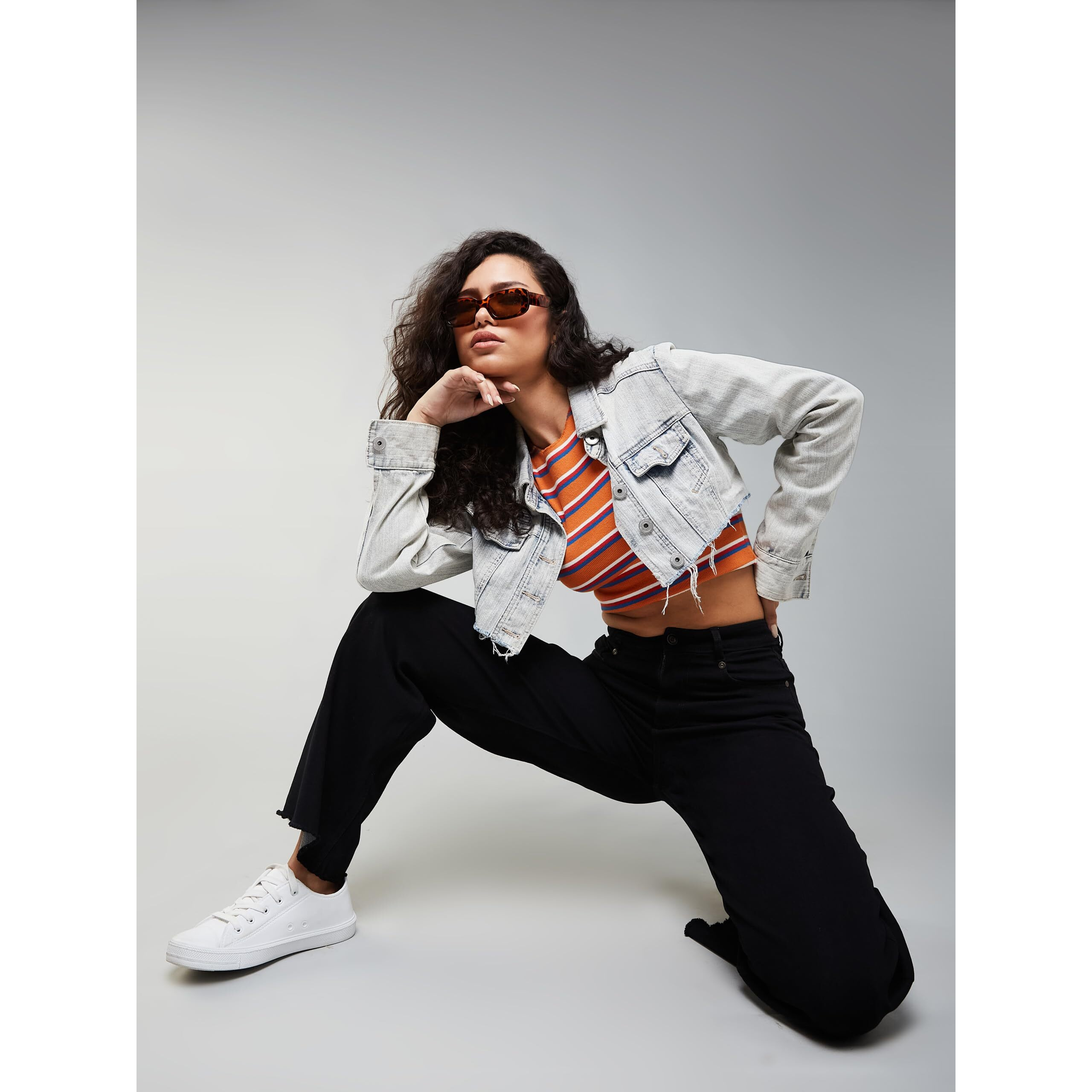 Dolce Crudo Women's High Rise Regular Length Stretchable Wide Leg Denim Jeans (Doss22Den12-36-334-38, True Black, 38)