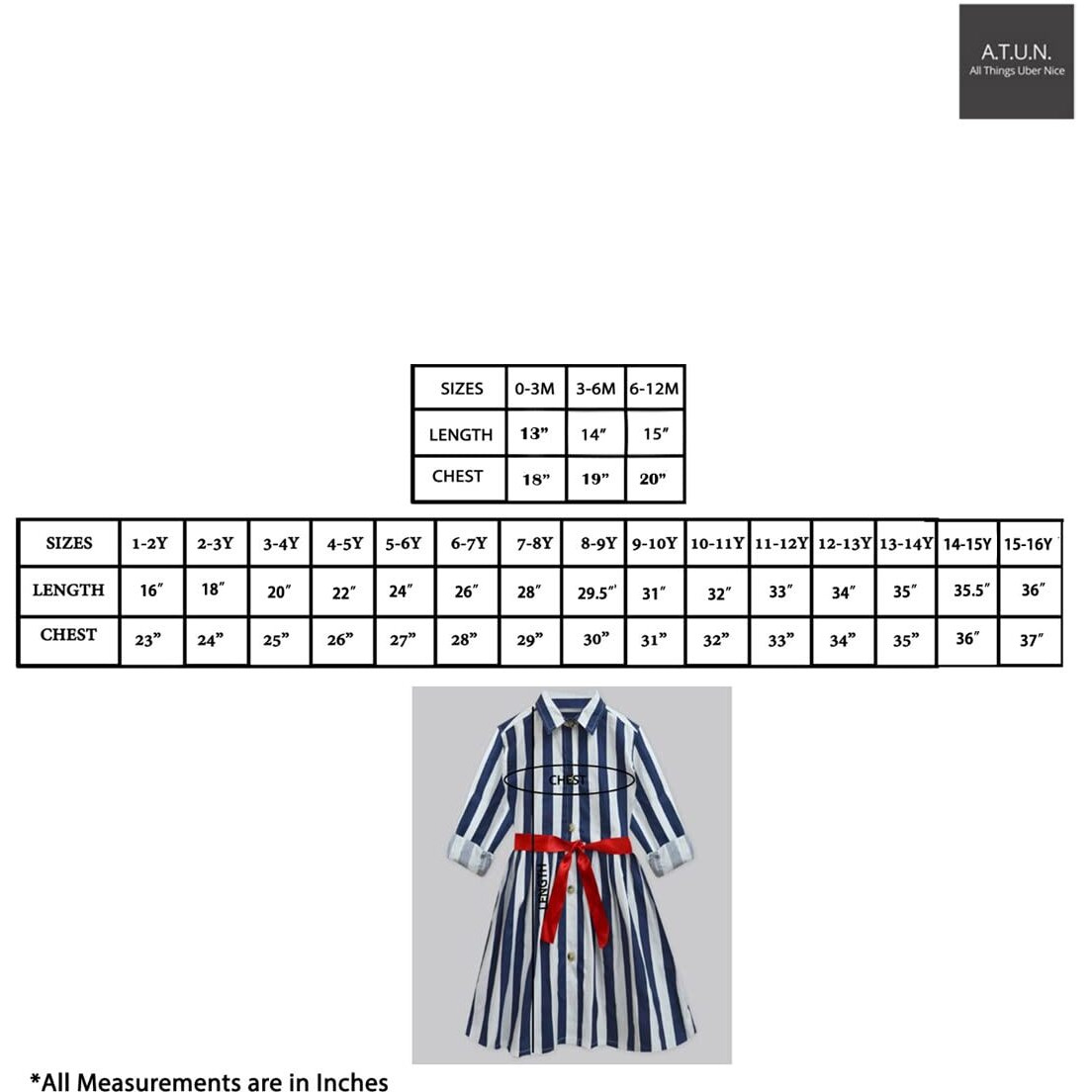 A.T.U.N Cotton Shirt Dress (Gdrs Sht Rdn_Red-White_4-5 Yr)