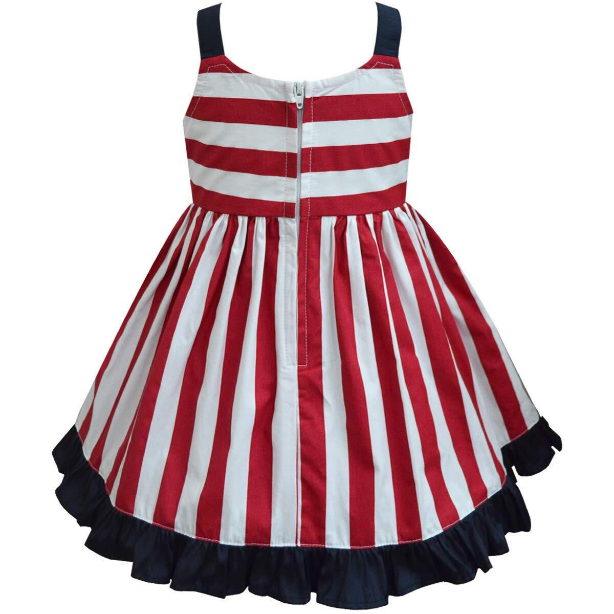 A.T.U.N Cotton Skater Dress (Gdrs Jul Rsn_White-Red_12-13 Yr)