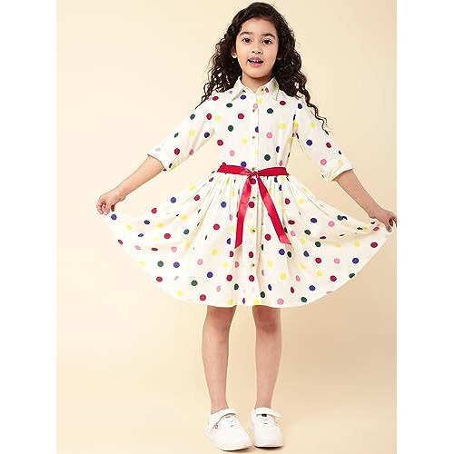 A.T.U.N. (All Things Uber Nice) Girls Polka Dots Shirt Dress
