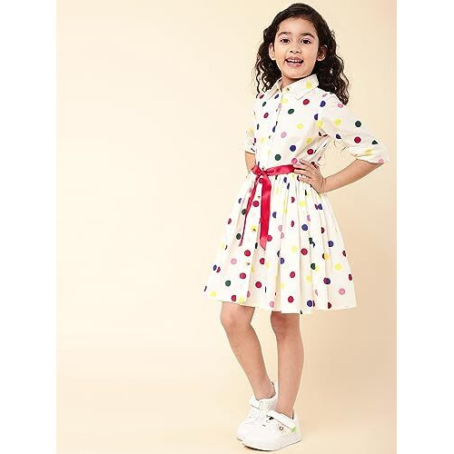 A.T.U.N. (All Things Uber Nice) Girls Polka Dots Shirt Dress