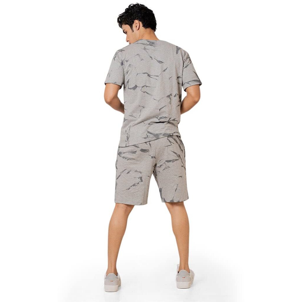 Elliti Men's Casual Summer Night Dress Soft Cotton Poly Lycra Digital Printed Sleepwear & Launge(Lounge) Wear Night Suit,Regular Fit Round Neck Short Sleeves T-Shirt And Shorts(Boxer) Pair Set For Men