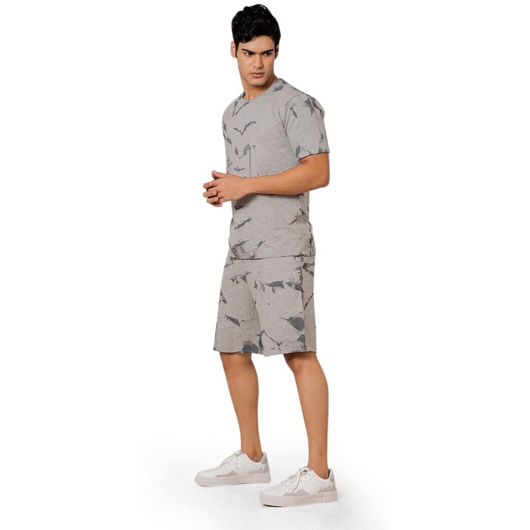 Elliti Men's Casual Summer Night Dress Soft Cotton Poly Lycra Digital Printed Sleepwear & Launge(Lounge) Wear Night Suit,Regular Fit Round Neck Short Sleeves T-Shirt And Shorts(Boxer) Pair Set For Men