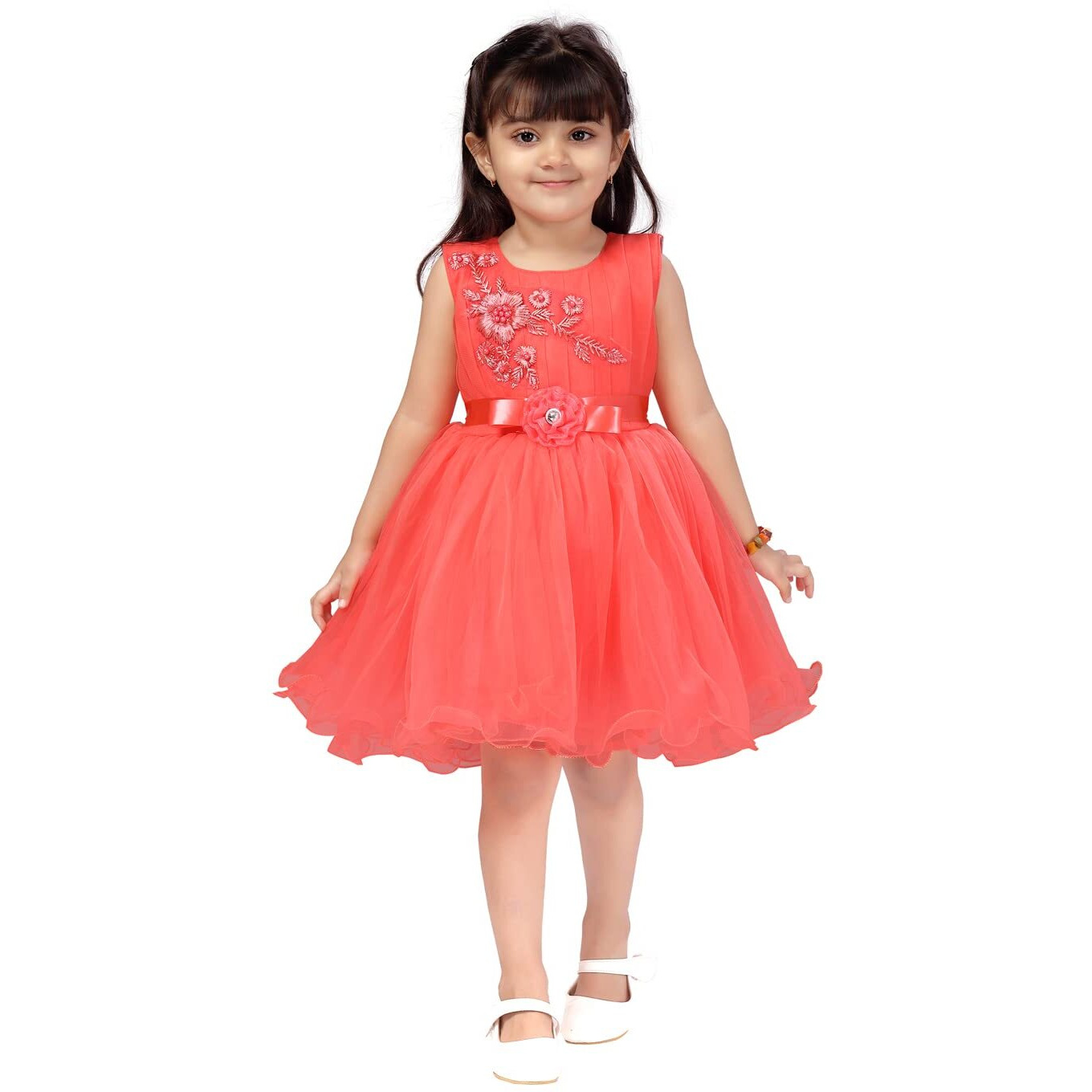 Aarika Girl's A-Line Dress (Fk-24314_Gajri_3 - 4 Years_Gajri_3 Years-4 Years)