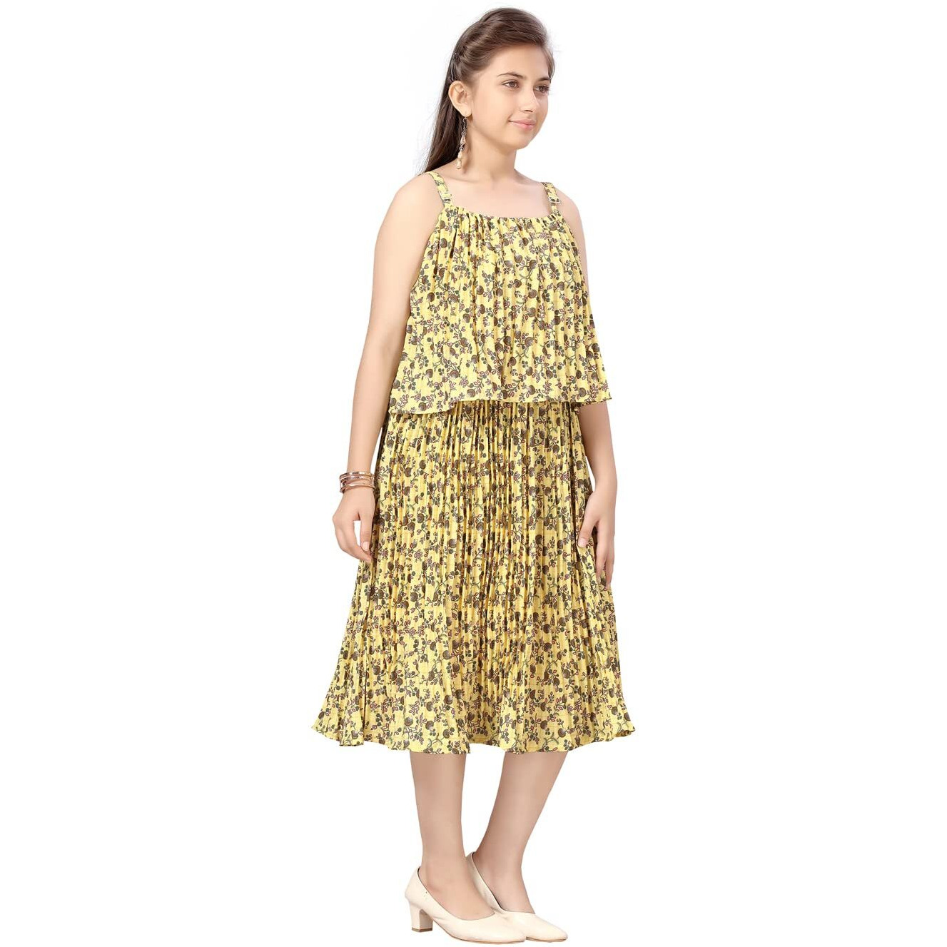 Aarika Girls Yellow Color Georgette Middi (Md-22508-Yellow-40)