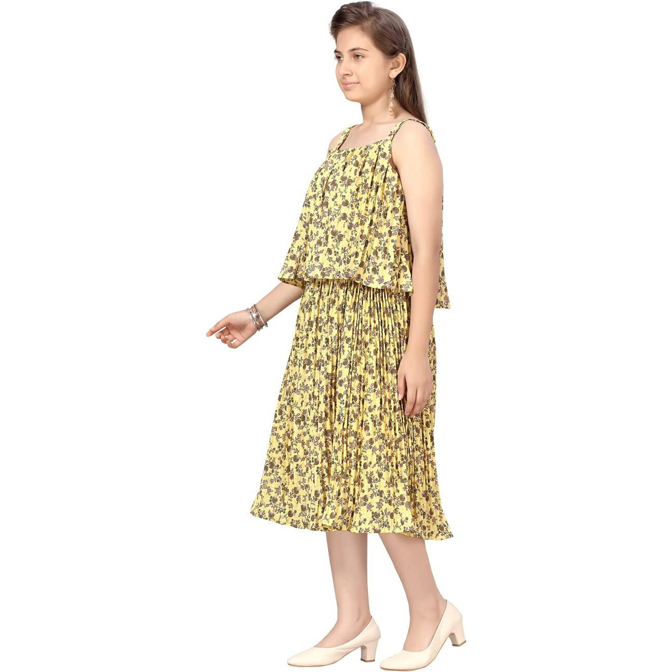 Aarika Girls Yellow Color Georgette Middi (Md-22508-Yellow-40)