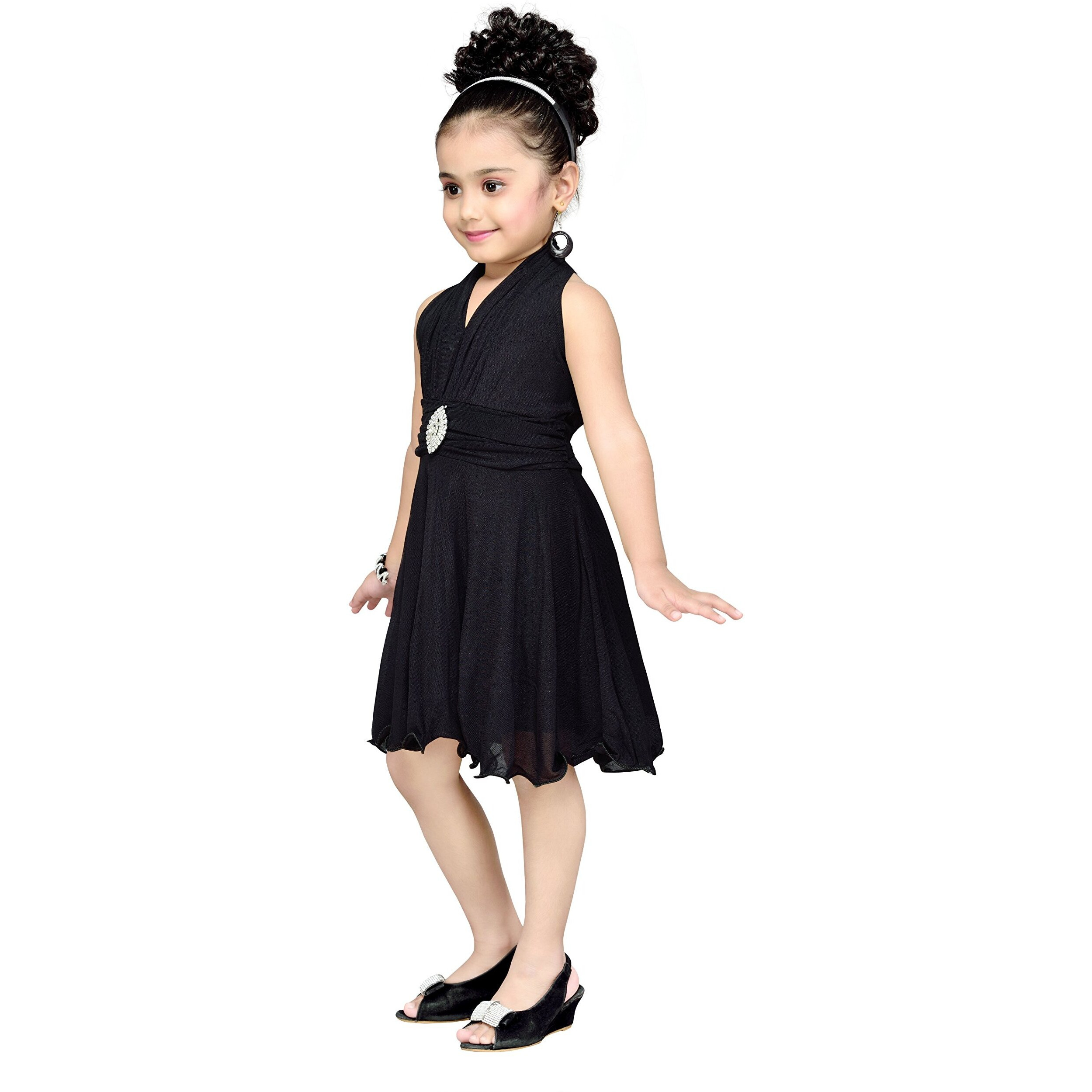 Aarika Baby Girl Knee Length Dress Black 6 Months-12 Months