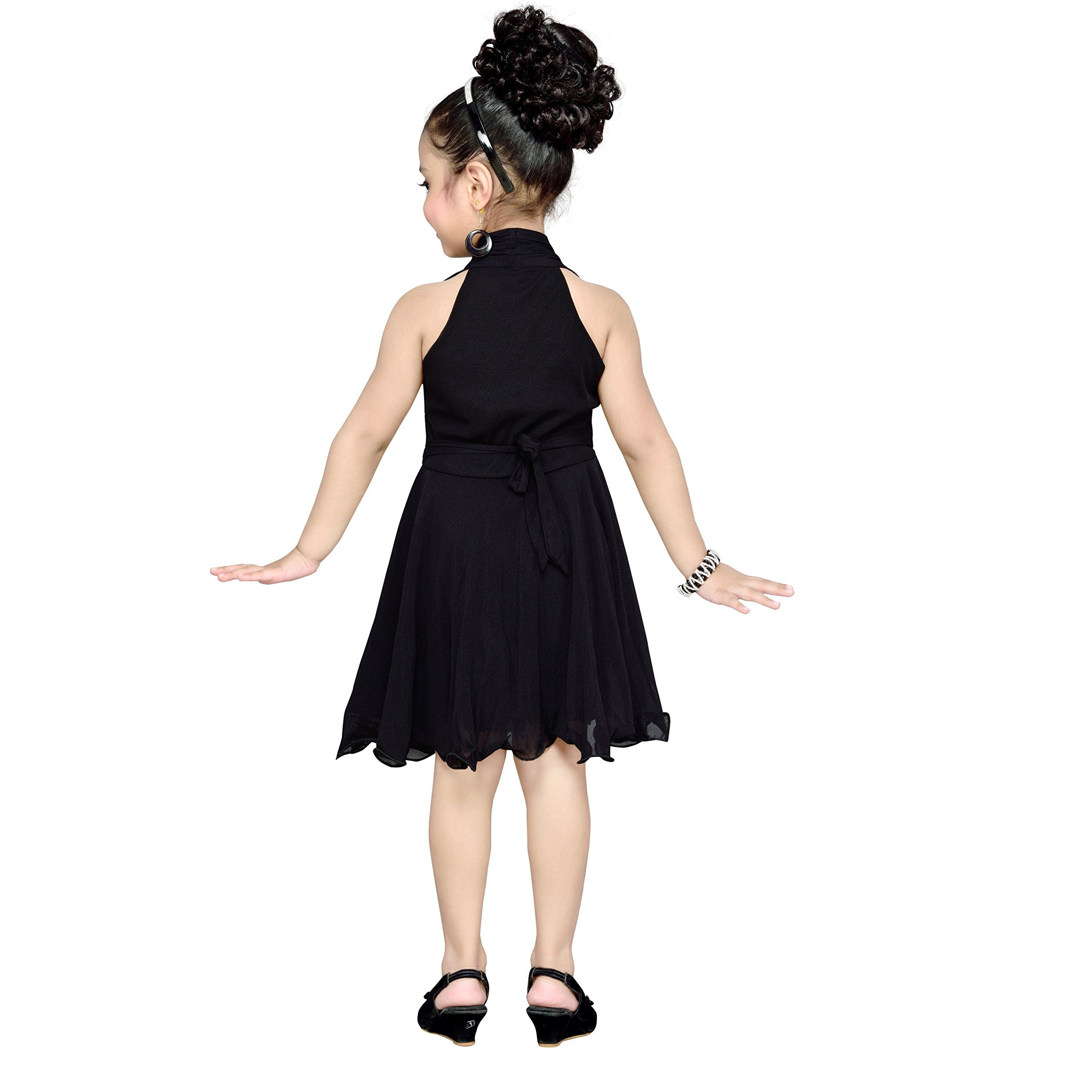 Aarika Baby Girl Knee Length Dress Black 6 Months-12 Months