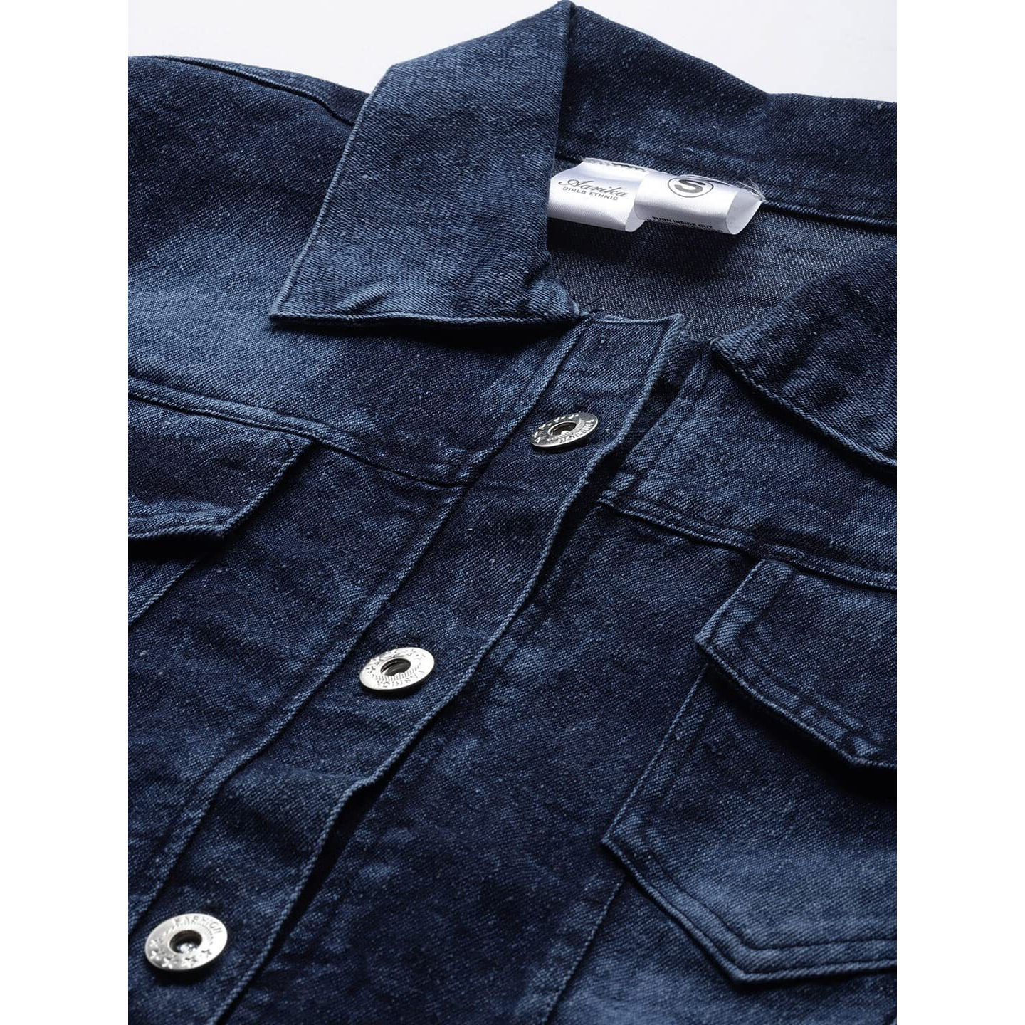 Aarika Aarikka Cotton Blend Women's A-Line Short Length Coat (Dn-W-123_Navy Blue