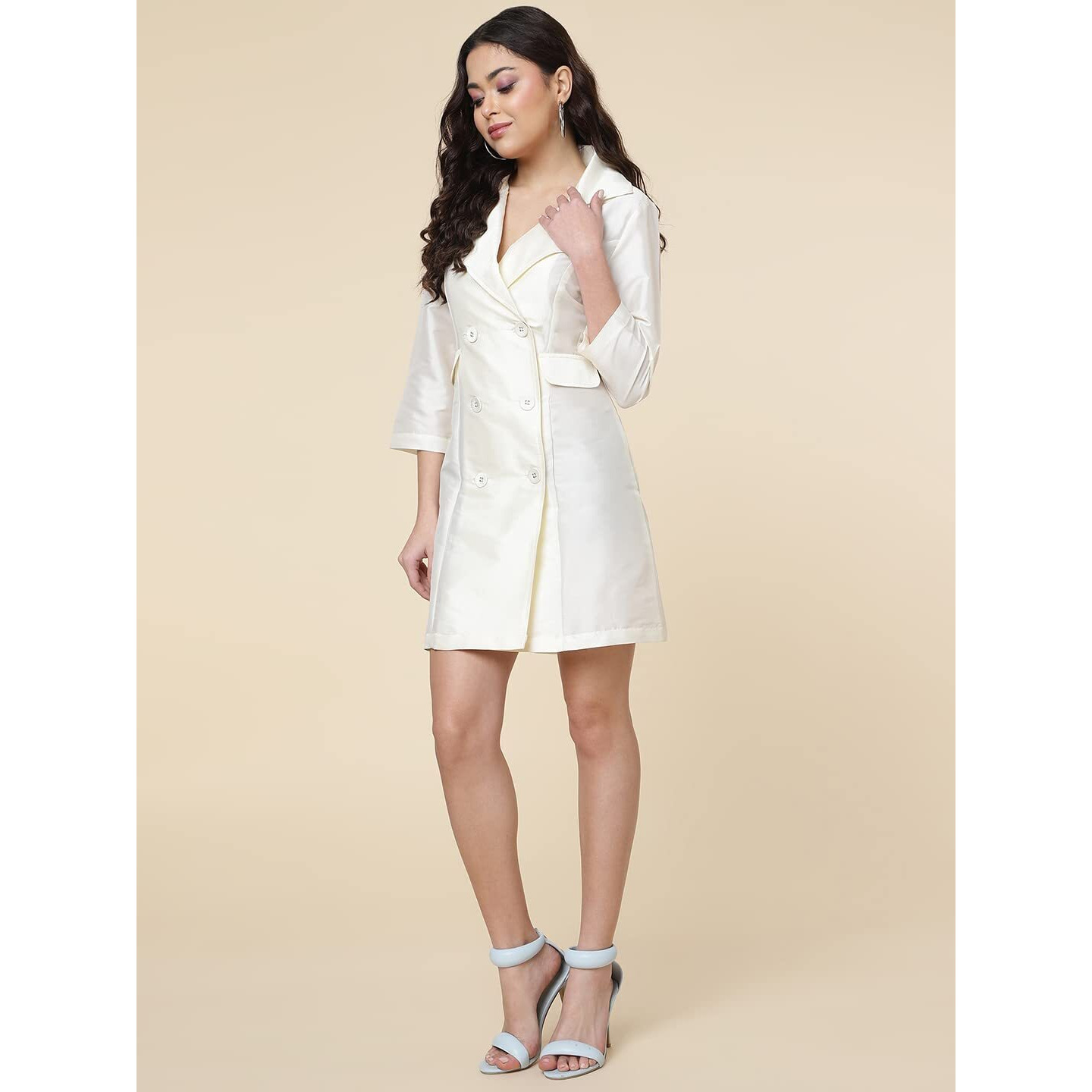 A.T.U.N. (All Things Uber Nice) Women's Blazer Dress Ivory