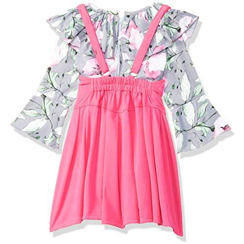 Aarika Girl Cotton Blend Floral Skirt Top Suit-Dress Set (Dr-1607_Grey_26)