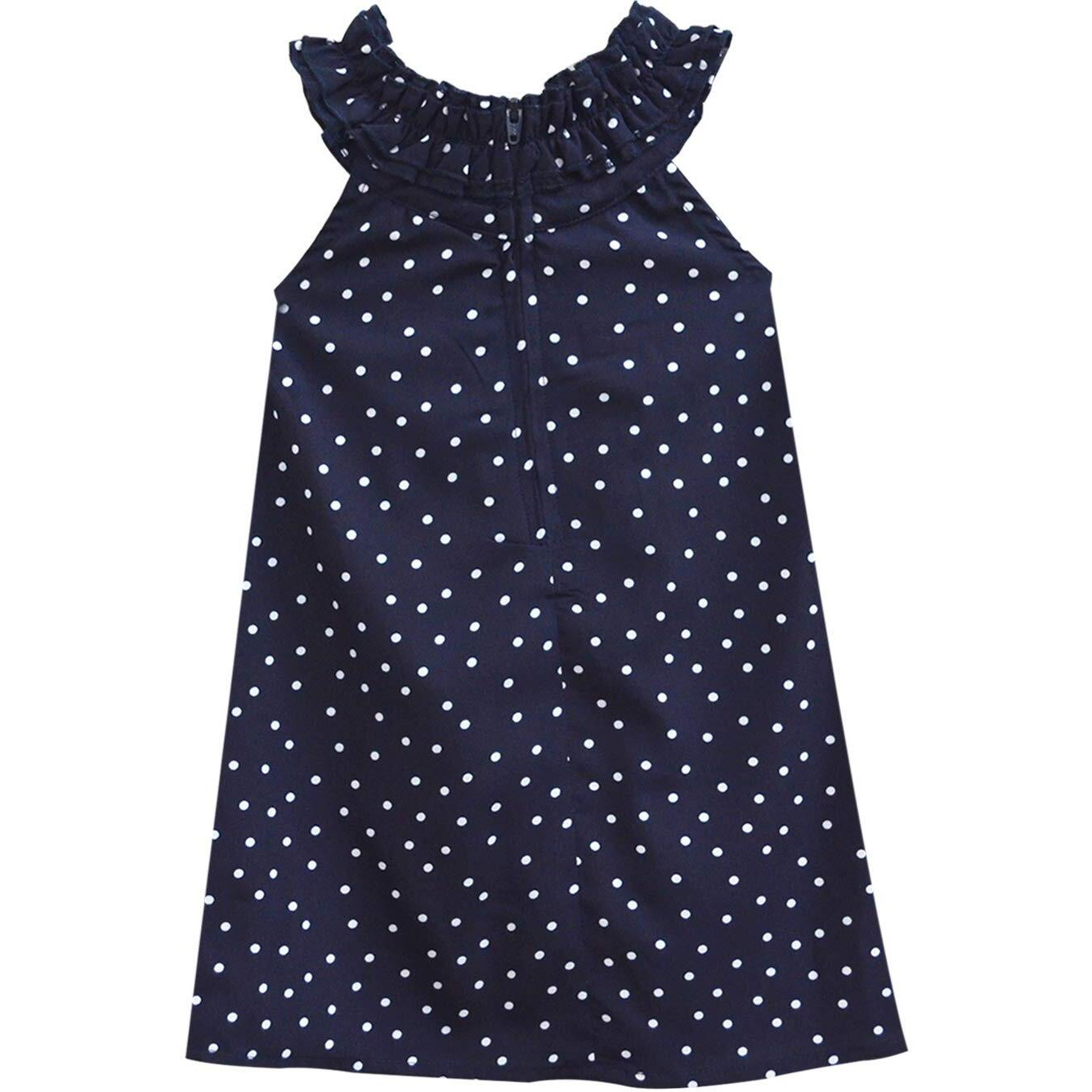 A.T.U.N Girl's Cotton A-Line Mini Dress (Gdrs Trc Npd_Navy-White_3-4 Yr)