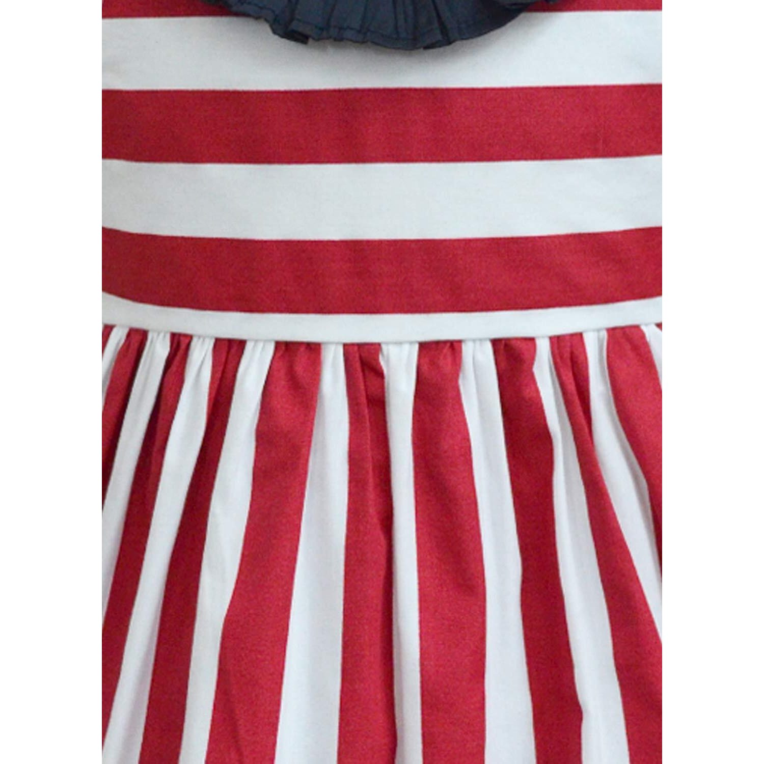 A.T.U.N Cotton Skater Dress (Gdrs Jul Rsn_White-Red_5-6 Yr)