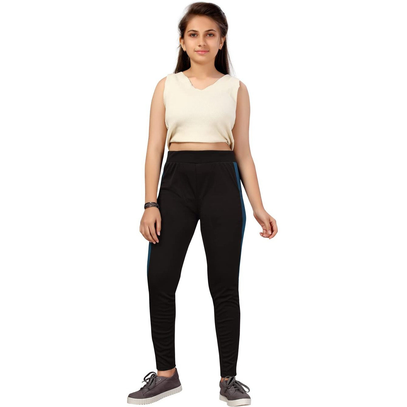 Aarika Black-Blue Color Girls Track Pant (Tp-Bbc-W-17-Black-Blue-36)