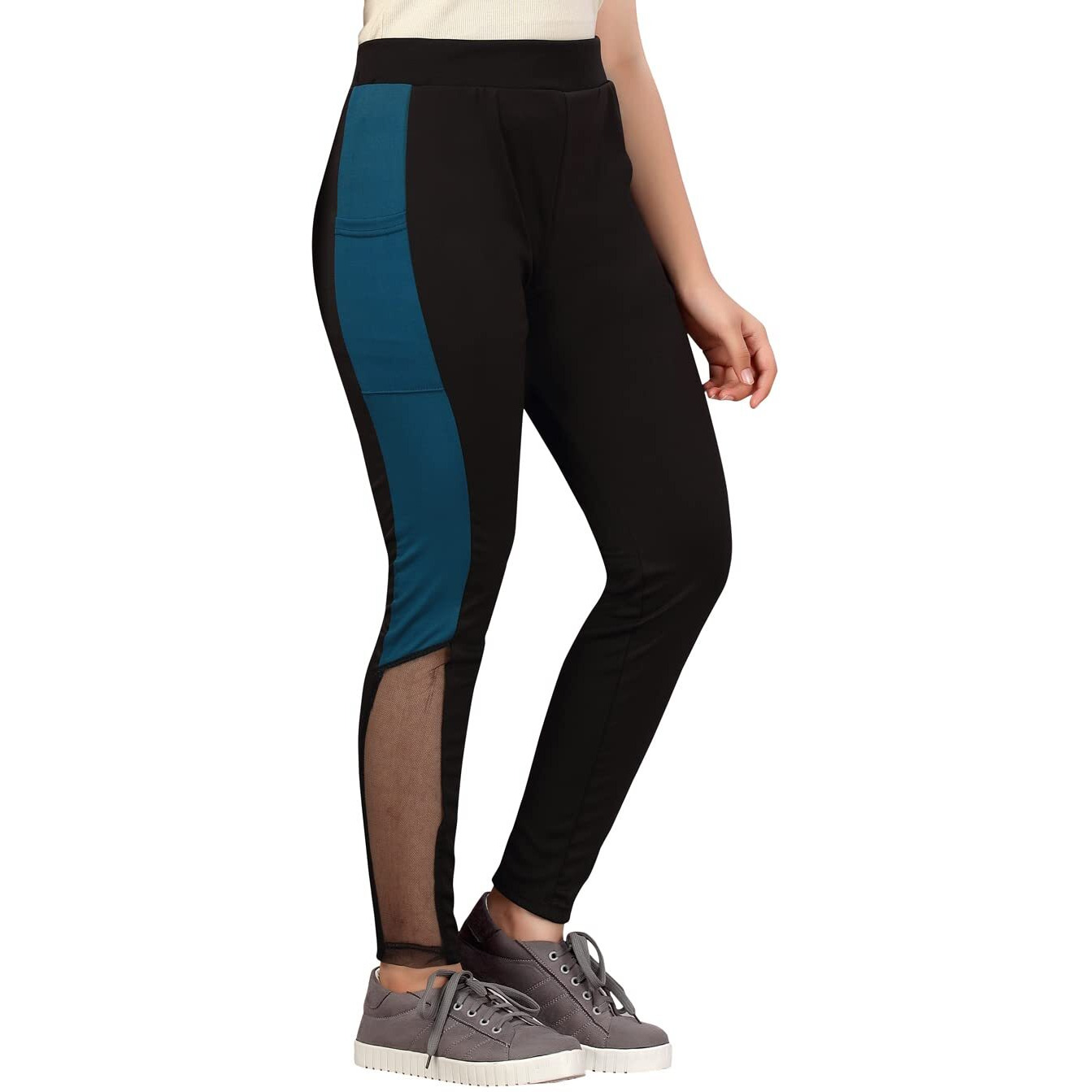 Aarika Black-Blue Color Girls Track Pant (Tp-Bbc-W-17-Black-Blue-36)