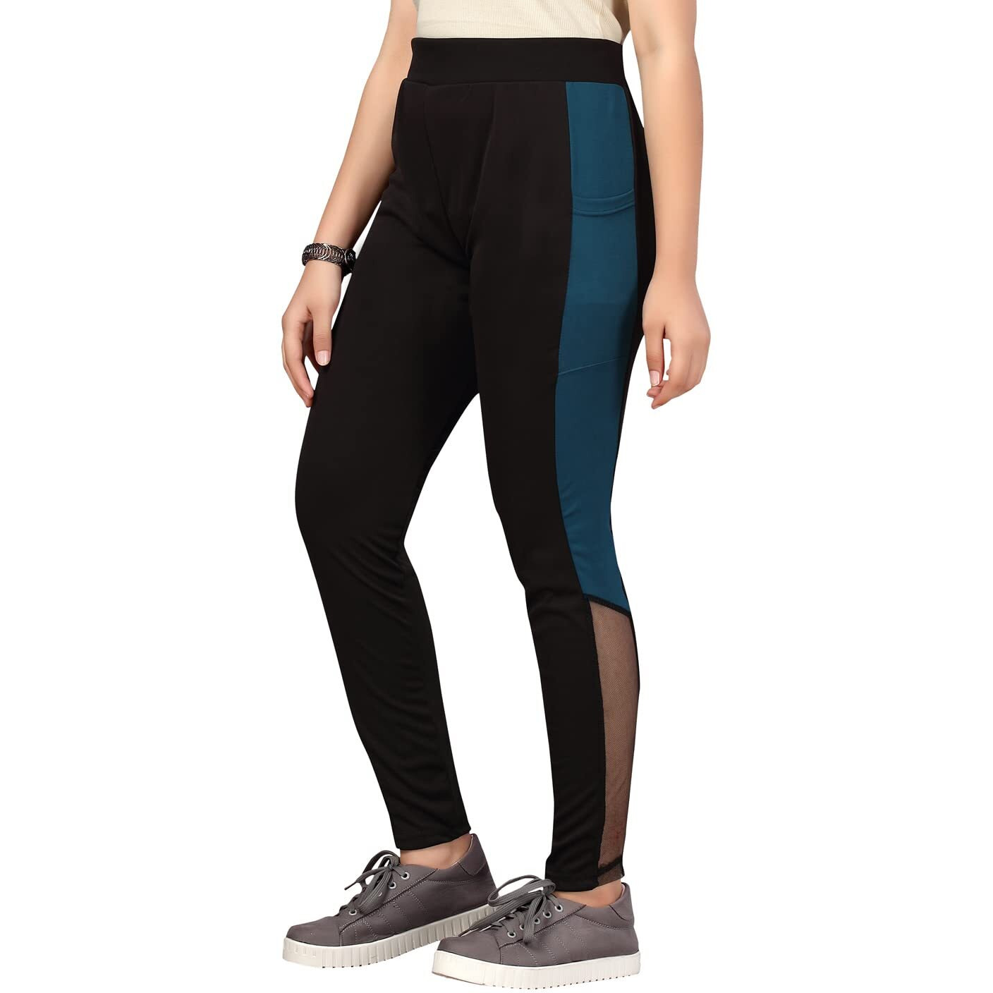Aarika Black-Blue Color Girls Track Pant (Tp-Bbc-W-17-Black-Blue-36)