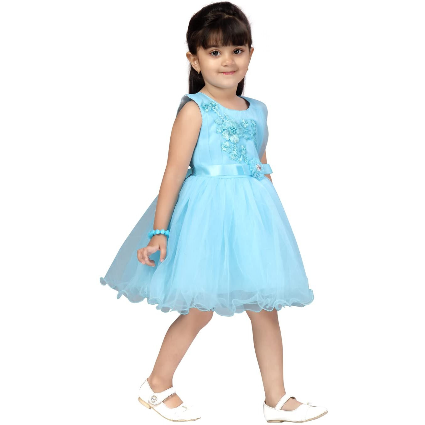 Aarika Baby Girl's A-Line Dress (Fk-24314_Firozi_12-18 Months_Firozi_12 Months-18 Months)