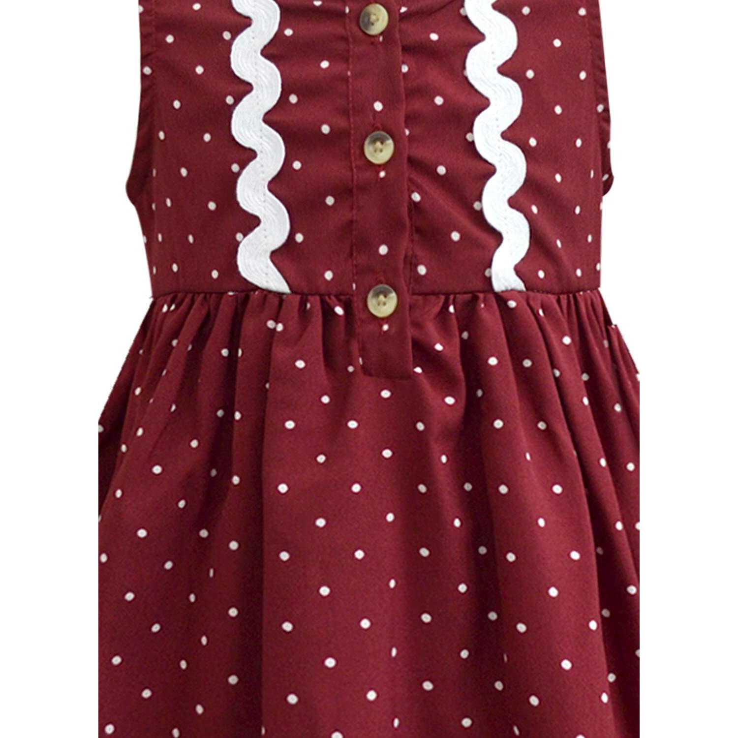 A.T.U.N Cotton Empire Dress (Gdrs Pen Mrp_Maroon_11-12 Yr)