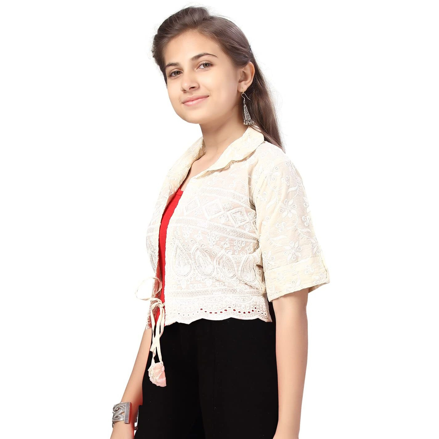 Aarika Girl's A-Line Coat (Jk-5021_Cream