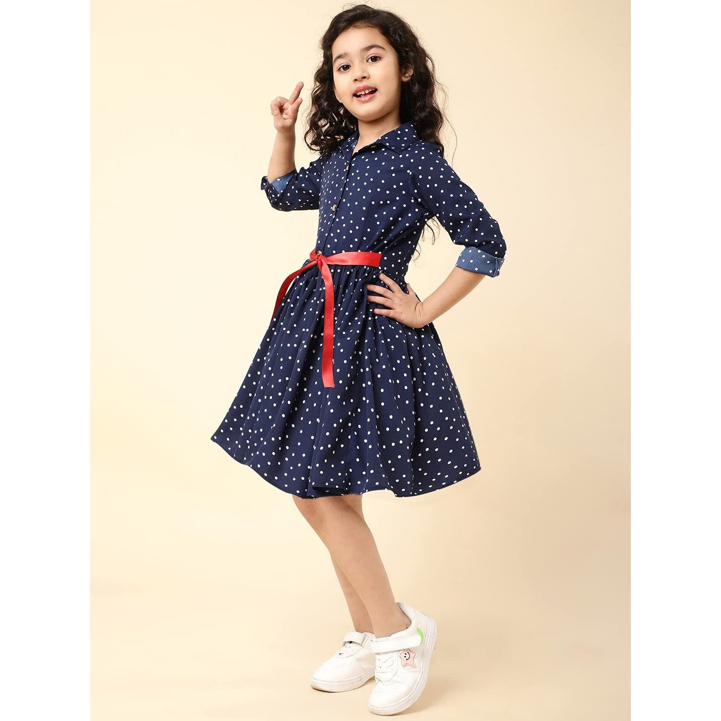 A.T.U.N Cotton Shirt Dress (Gdrs Sht Npd_Navy_11-12 Yr)