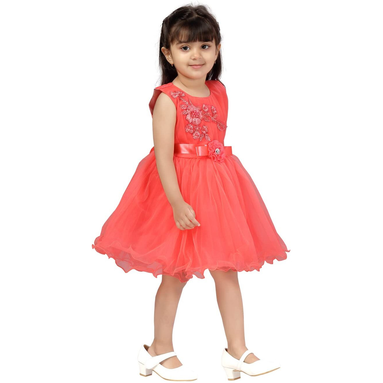 Aarika Girl's A-Line Dress (Fk-24314_Gajri_4 - 5 Years_Gajri_4 Years-5 Years)