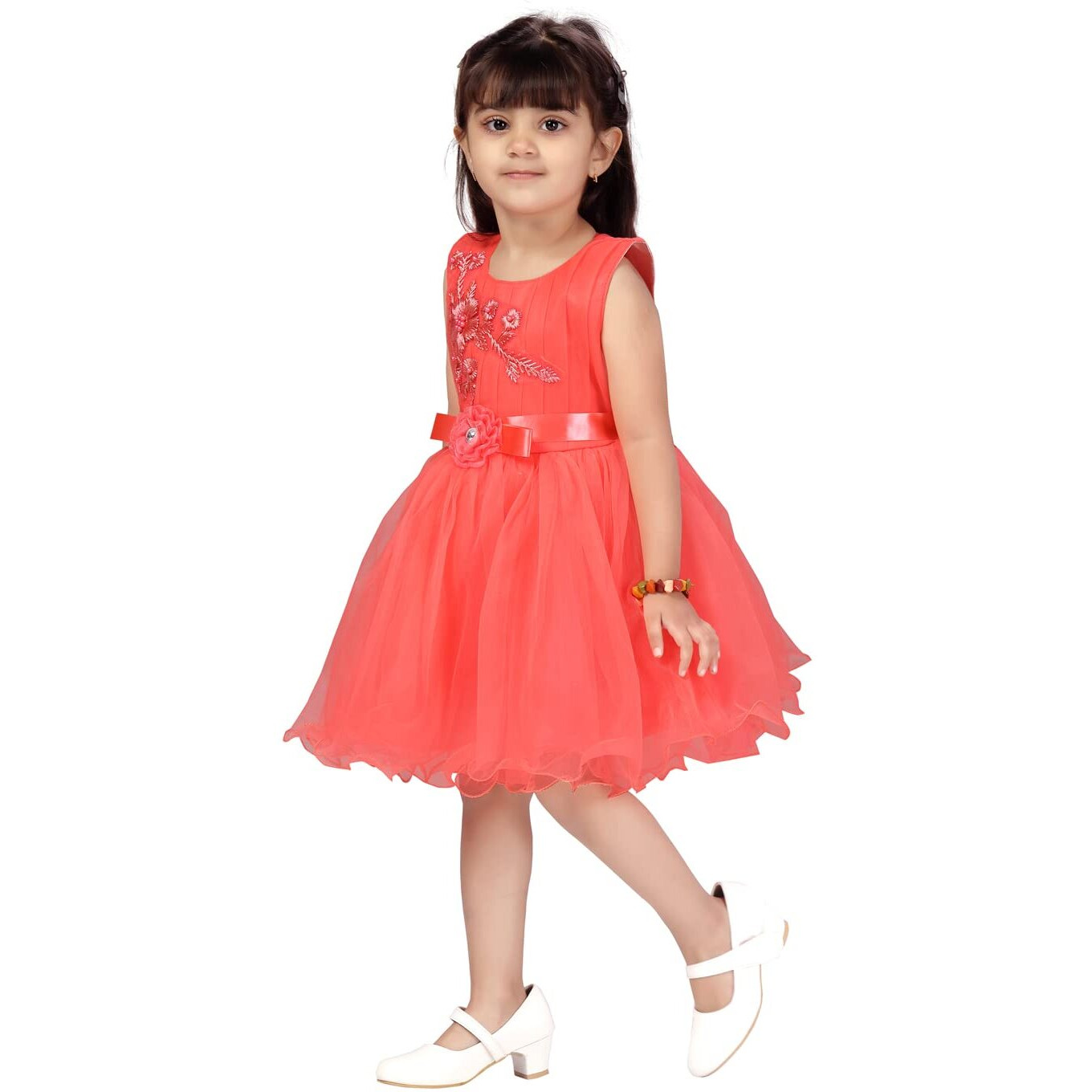 Aarika Girl's A-Line Dress (Fk-24314_Gajri_4 - 5 Years_Gajri_4 Years-5 Years)