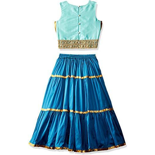 A.T.U.N Baby Girl Synthetic Readymade Ghagra Choli And Dupatta Set(Glhg Got Mnt_Mint-Turquoise_1-2 Years_Mint-Turquoise_1-2 Years)
