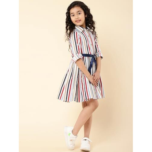 A.T.U.N Cotton Shirt Dress (Gdrs Sht Msn_Multicoloured_8-9 Yr)