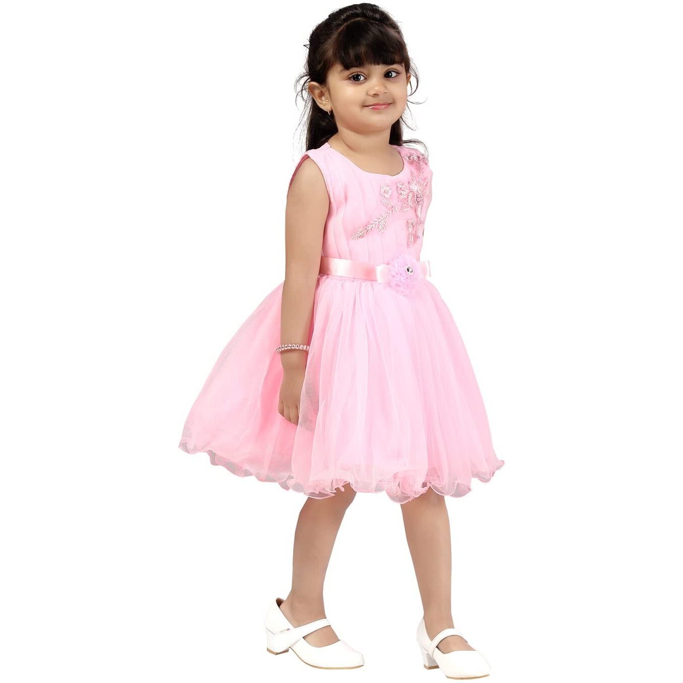 Aarika Girl's A-Line Dress (Fk-24314_Pink_3 - 4 Years_Pink_3 Years-4 Years)