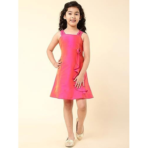 A.T.U.N. All Things Uber Nice Girls' Skater Mini Dress (Gdrs Jes Hpk_Hot Pink_9-10 Years)