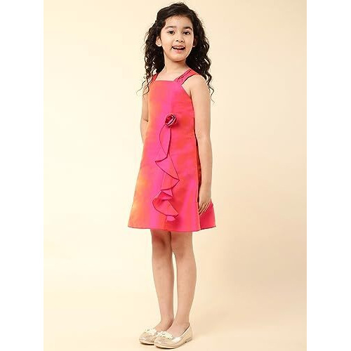 A.T.U.N. All Things Uber Nice Girls' Skater Mini Dress (Gdrs Jes Hpk_Hot Pink_9-10 Years)