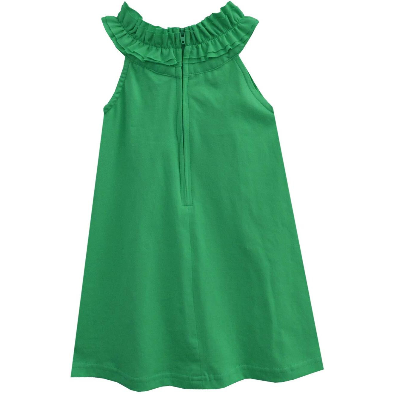 A.T.U.N Girl's Cotton A-Line Mini Dress (Gdrs Trc Grn_Green_3-4 Yr)