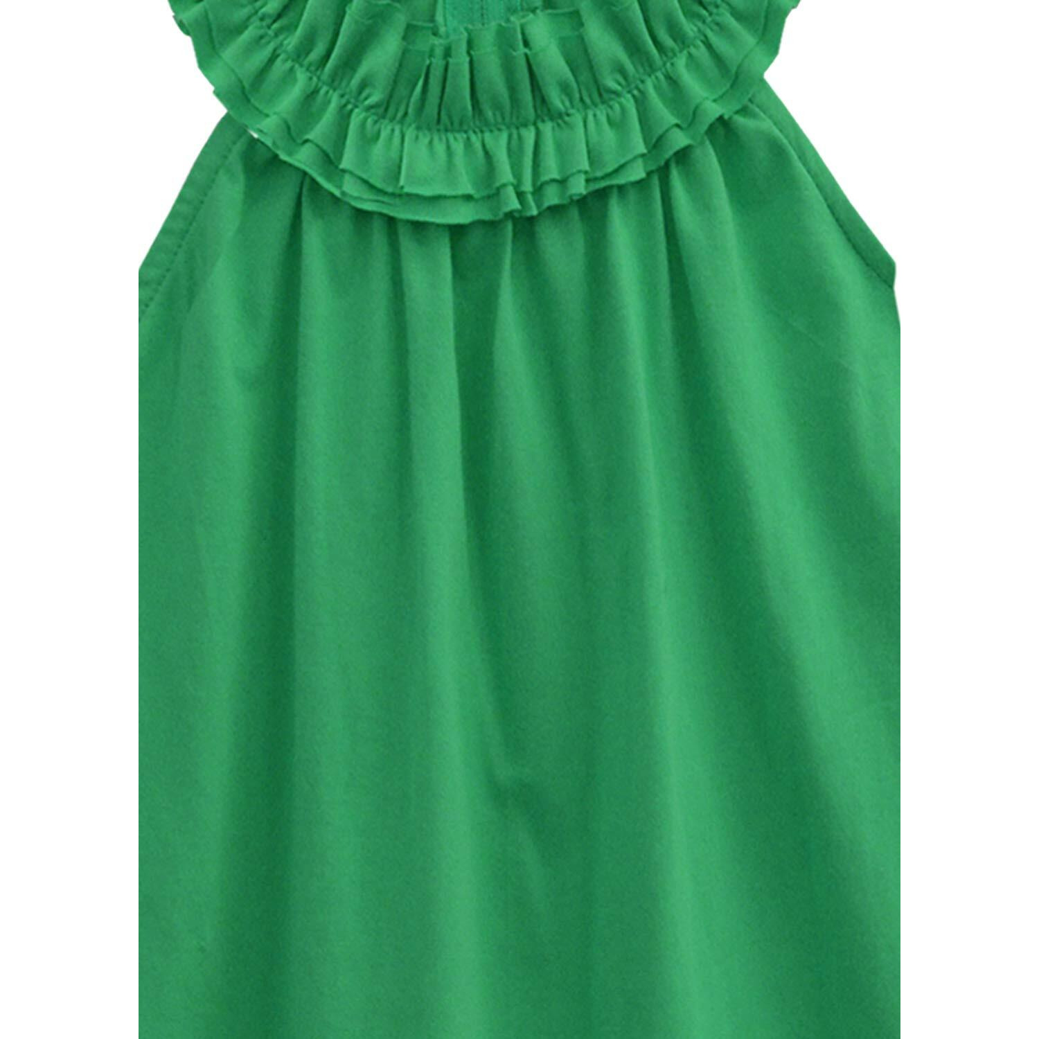 A.T.U.N Girl's Cotton A-Line Mini Dress (Gdrs Trc Grn_Green_3-4 Yr)