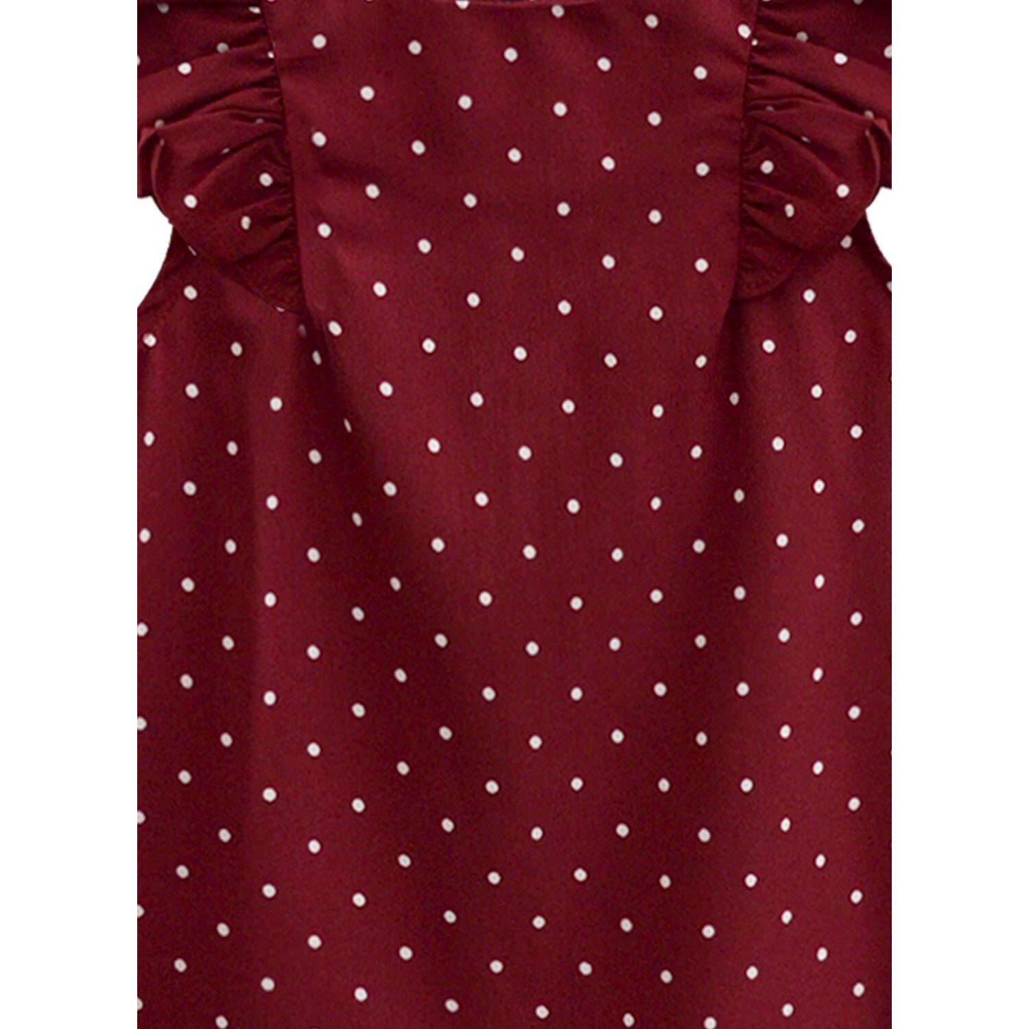 A.T.U.N Girl's Cotton A-Line Mini Dress (Gdrs Reb Mpd_Maroon_9-10 Yr)