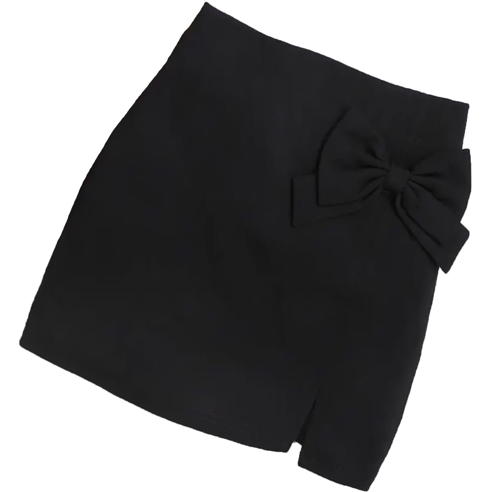 Addyvero High Rise Elastic Waist With Lace Cotton Blend Solid Regular Fit Knee-Length Girls Pencil Fit (Black, 5-6Y)