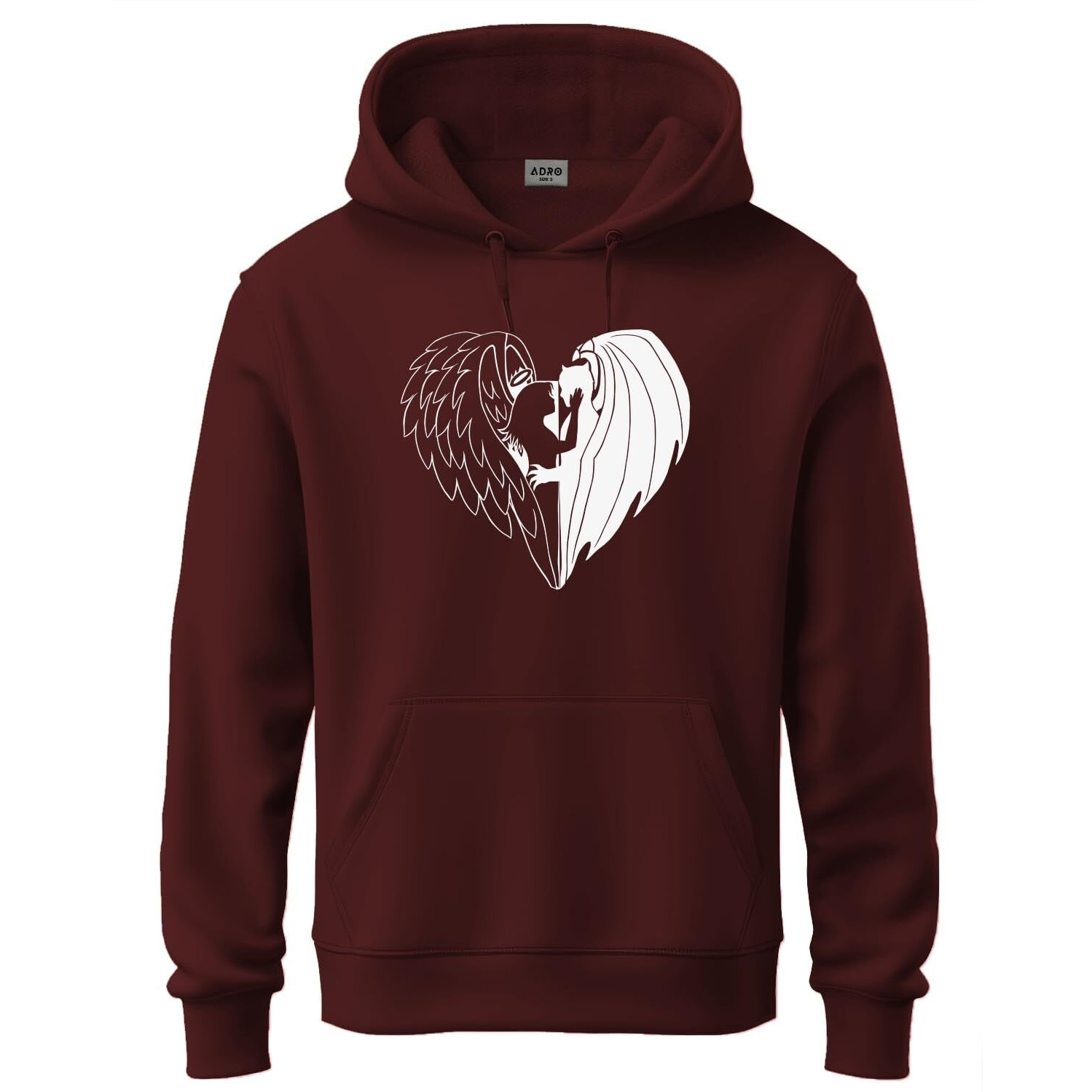 Adro Men's Cotton Neck Hooded Sweatshirt (H24-Devi-Mr_Maroon