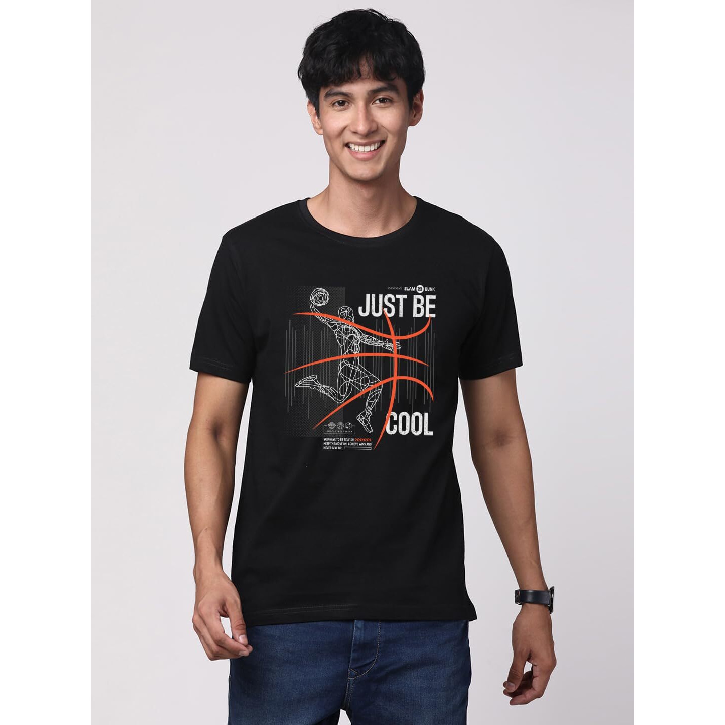 Adro 100% Cotton Lycra Tshirts For Men Combo Pack Of 3 | Regular Fit | Printed T Shirt | Round Neck Half Sleeve| Mens Tshirts|Rcm3_Bcl-Bl_Rac-Mr_Inv-Gr_L