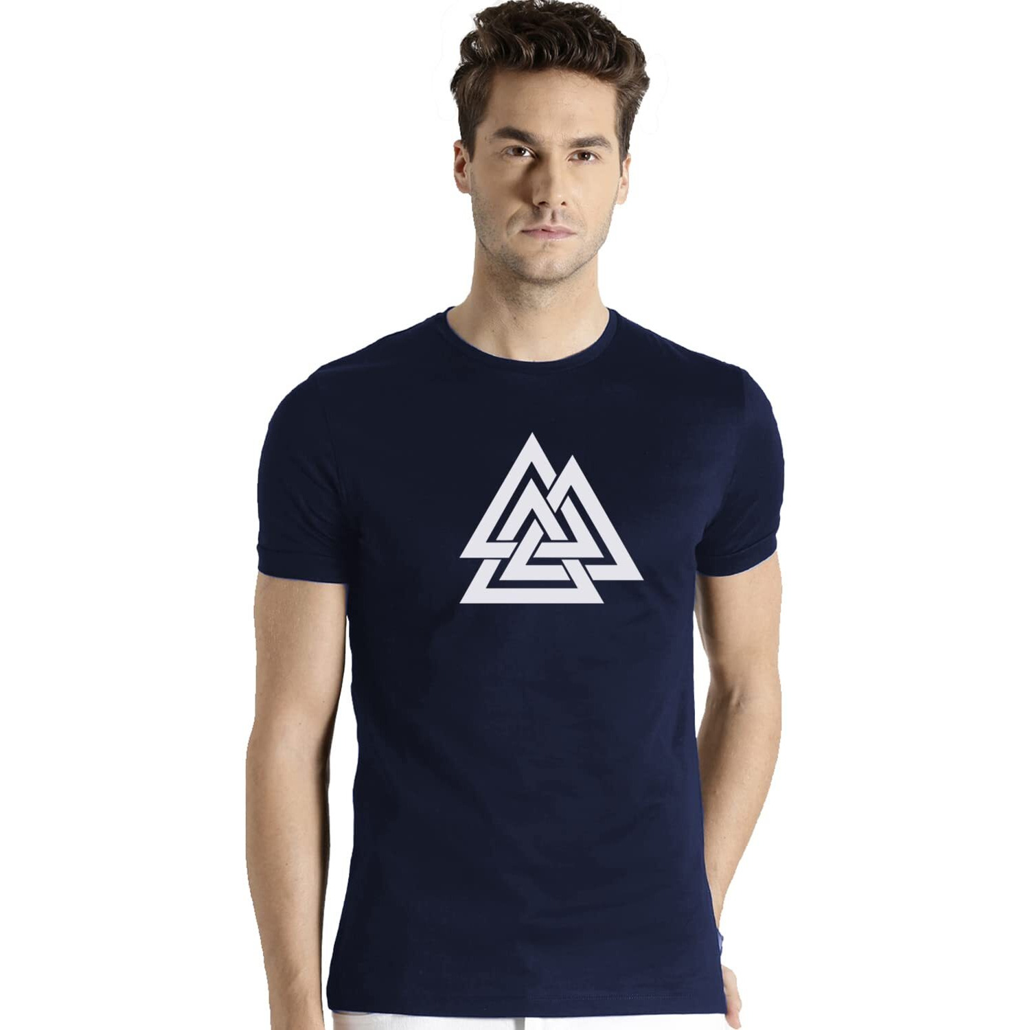 Adro 100% Cotton Lycra Tshirts For Men Combo Pack Of 3 | Regular Fit | Printed T Shirt | Round Neck Half Sleeve| Mens Tshirts|Rcm3_Tkt-Nb_Winn-Mr_Bcl-Bl_Xl