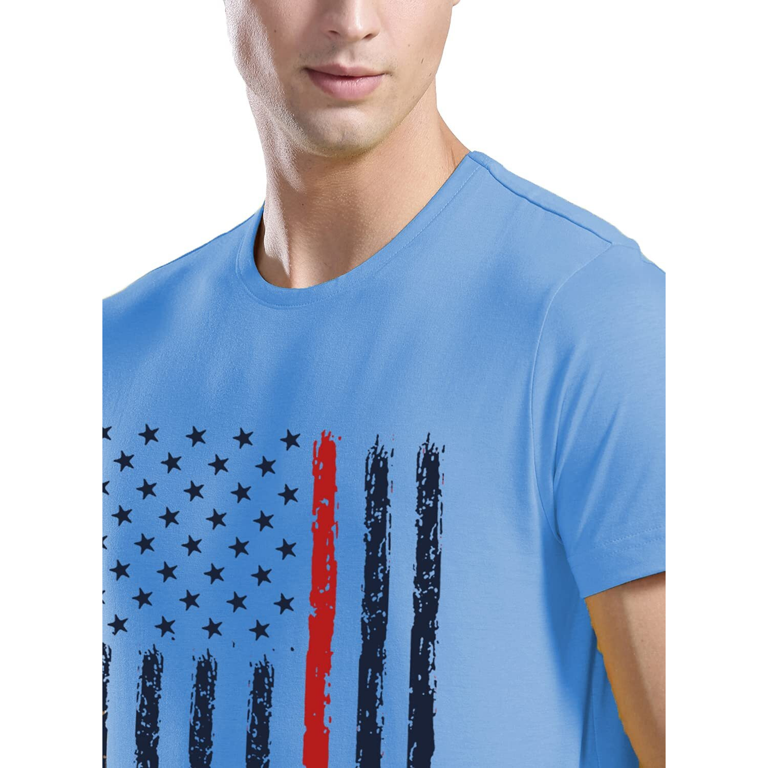 Adro Men's Regular Fit T-Shirt (Rnr-M-Usa-Sk_Skyblue_2Xl)