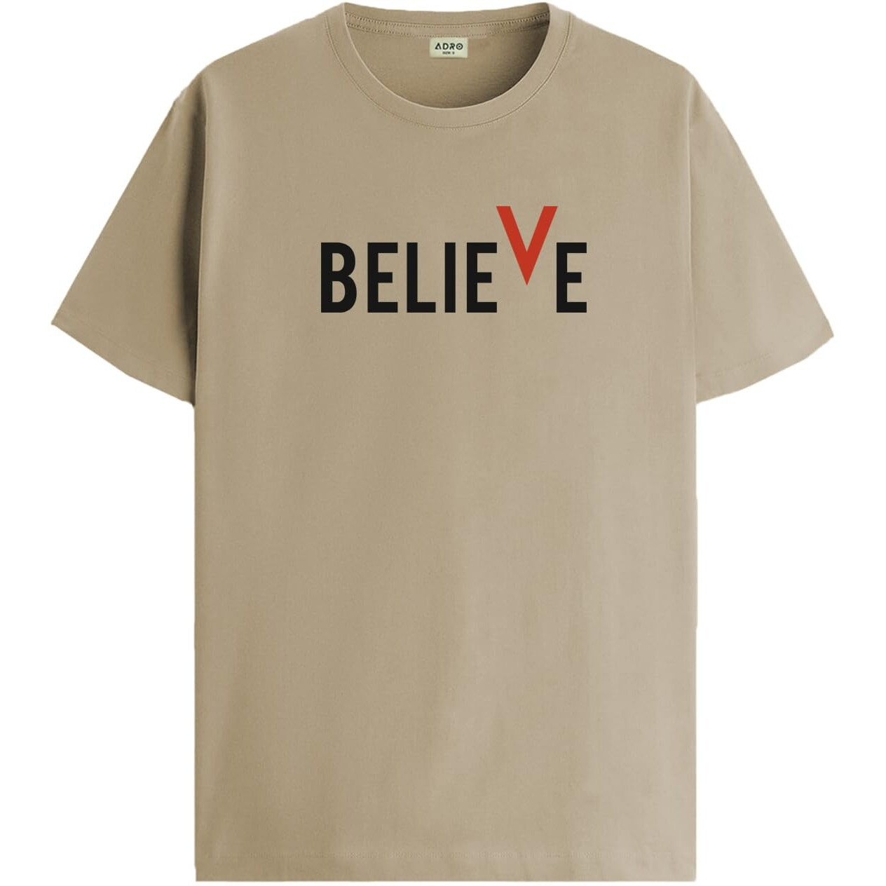 Adro Tshirt For Menprinted T-Shirt For Mencotton T-Shirtmens Tshirtrn24-M-Bvv-Be-S Beige